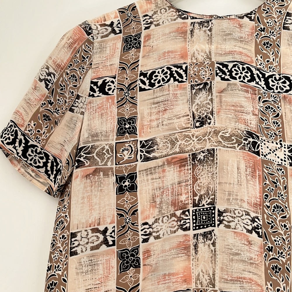 100% silk cute vintage top Sz XS - Picture 4 of 5
